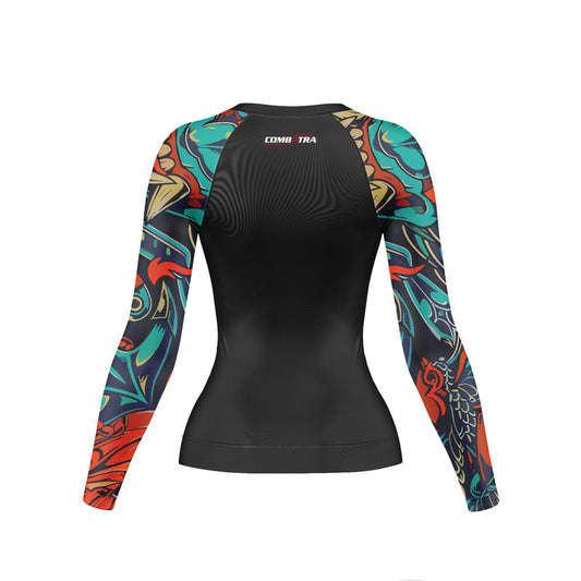 Demon Spirit Graphic Compression Rash Guard For Women - Combatra