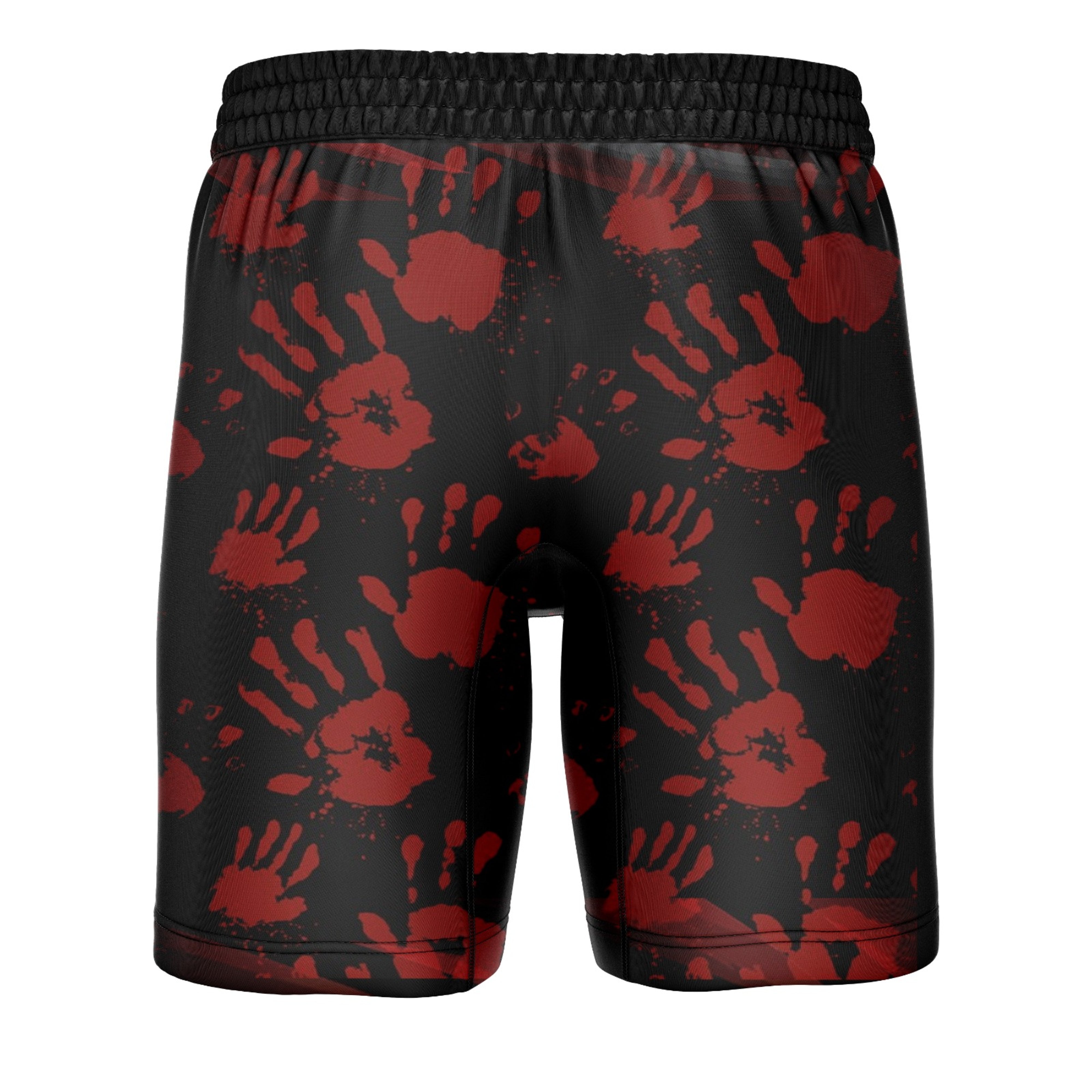 Hand Printed Red and Black Training Shorts