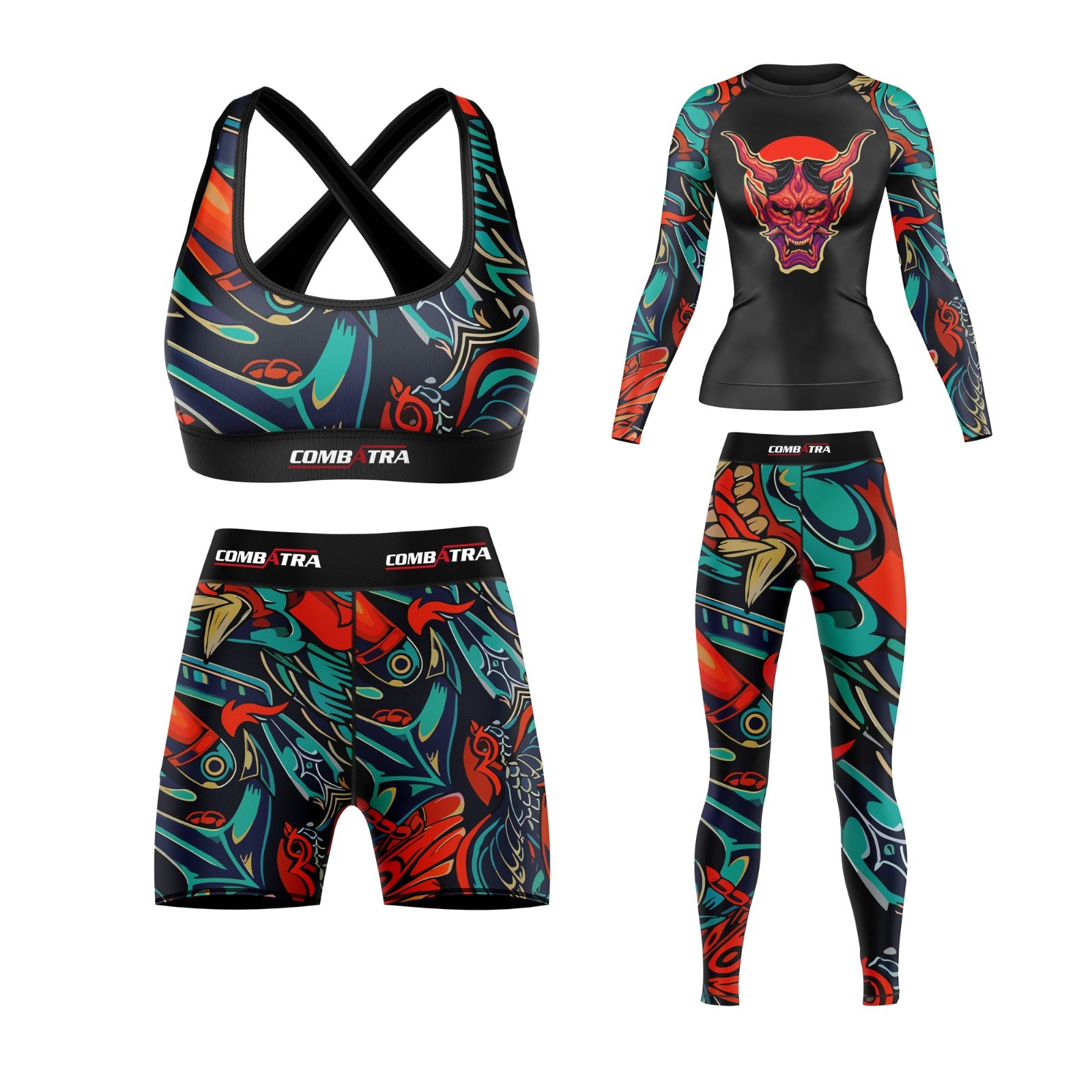 Demon Spirit Graphic Compression Rash Guard For Women