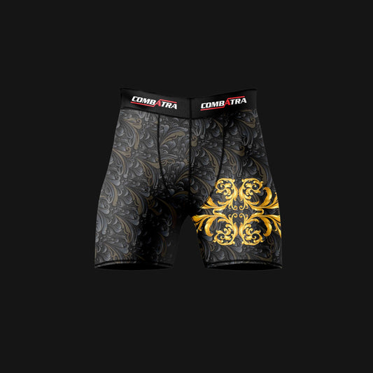 Golden Black Compression Shorts - Combatra