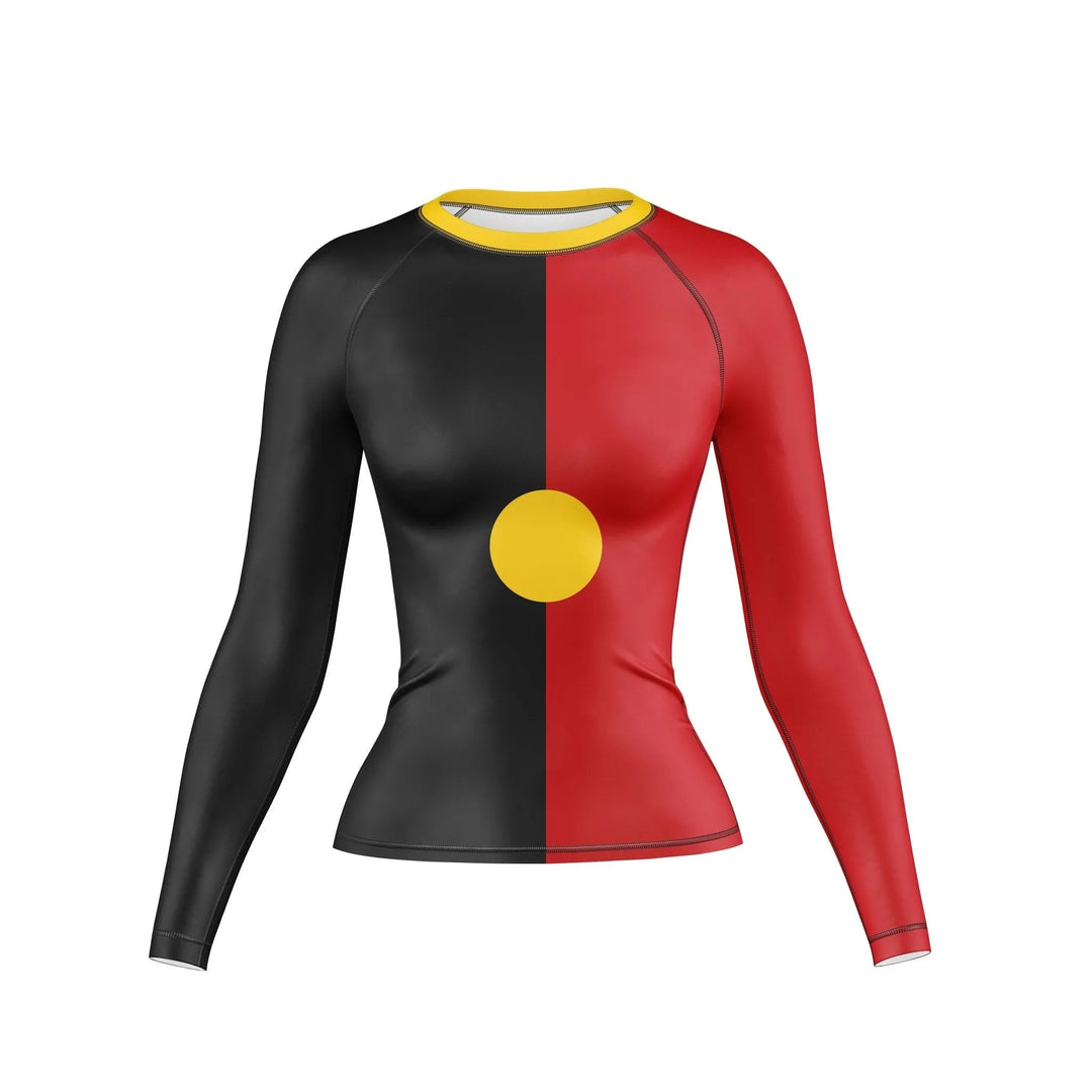Aboriginal Art Compression Rash Guard For Women - Premium Rashguards | Combatra