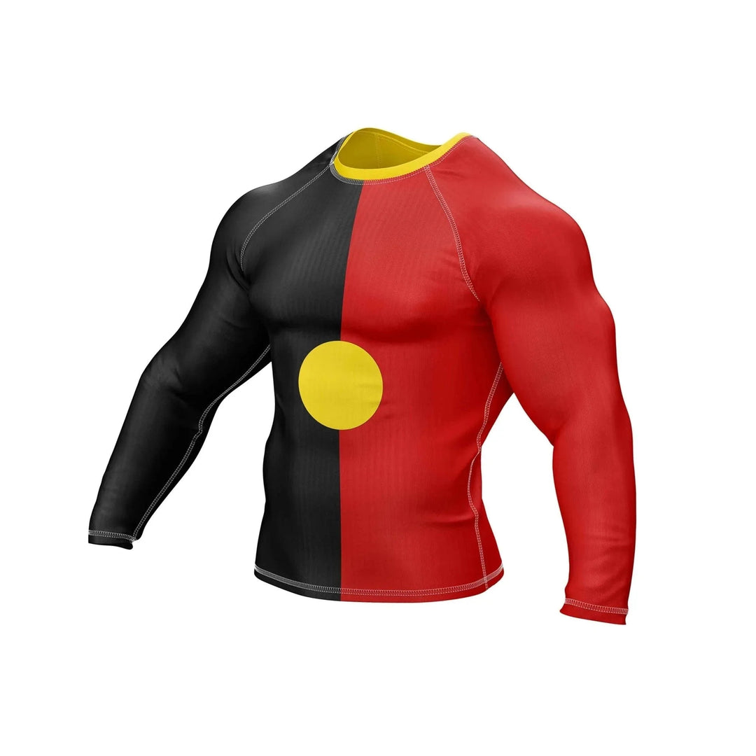 Aboriginal Art Compression Rash Guard - Patriotic Rashguards | Combatra