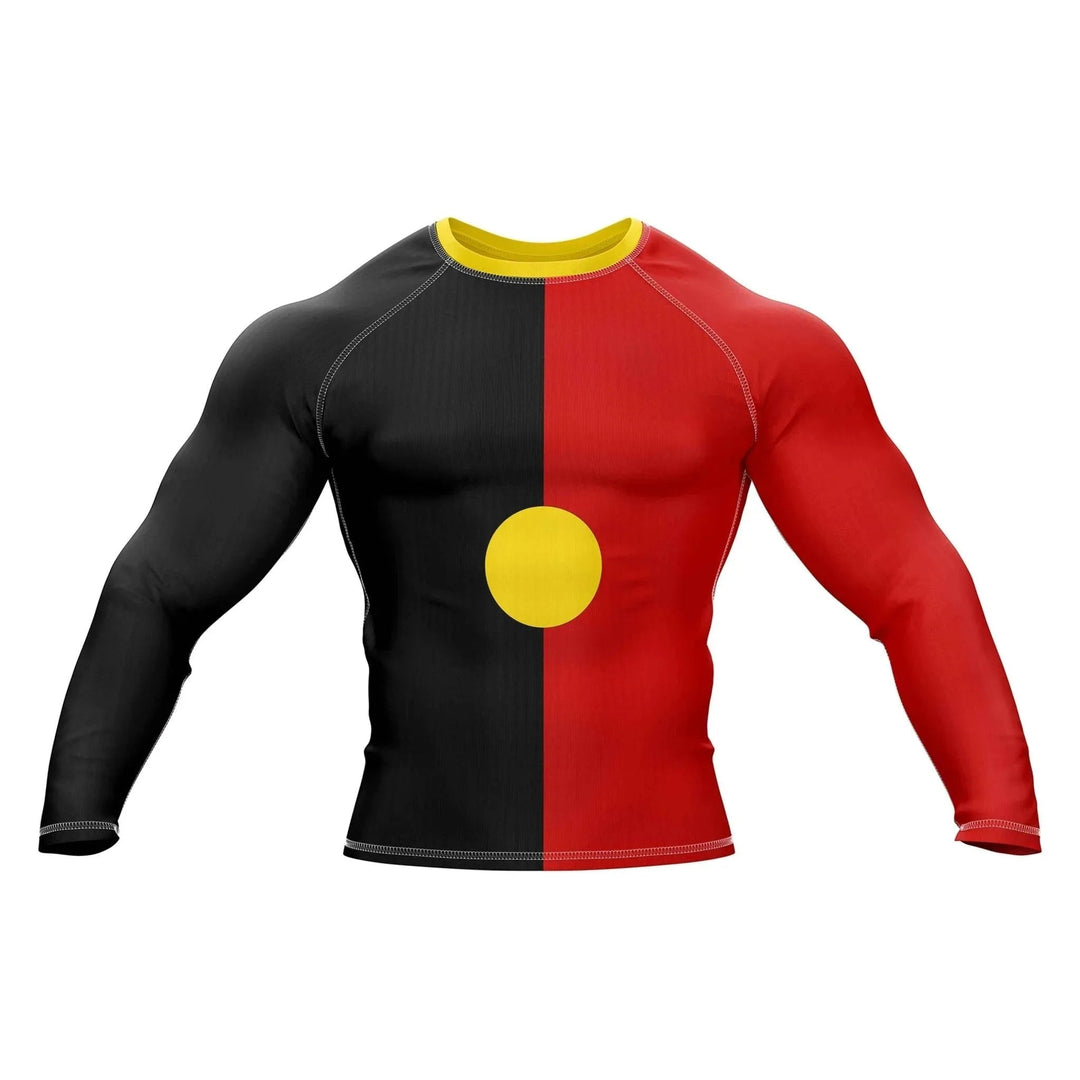 Aboriginal Art Compression Rash Guard - Patriotic Rashguards | Combatra