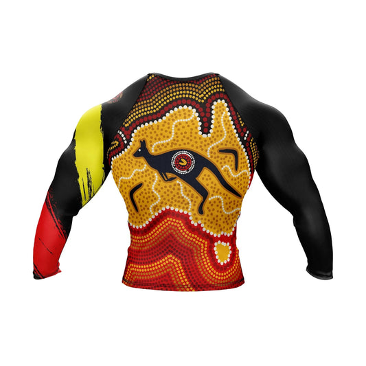 Aboriginal Traditional Art Patriotic Rashguard - Patriotic Rashguards | Combatra