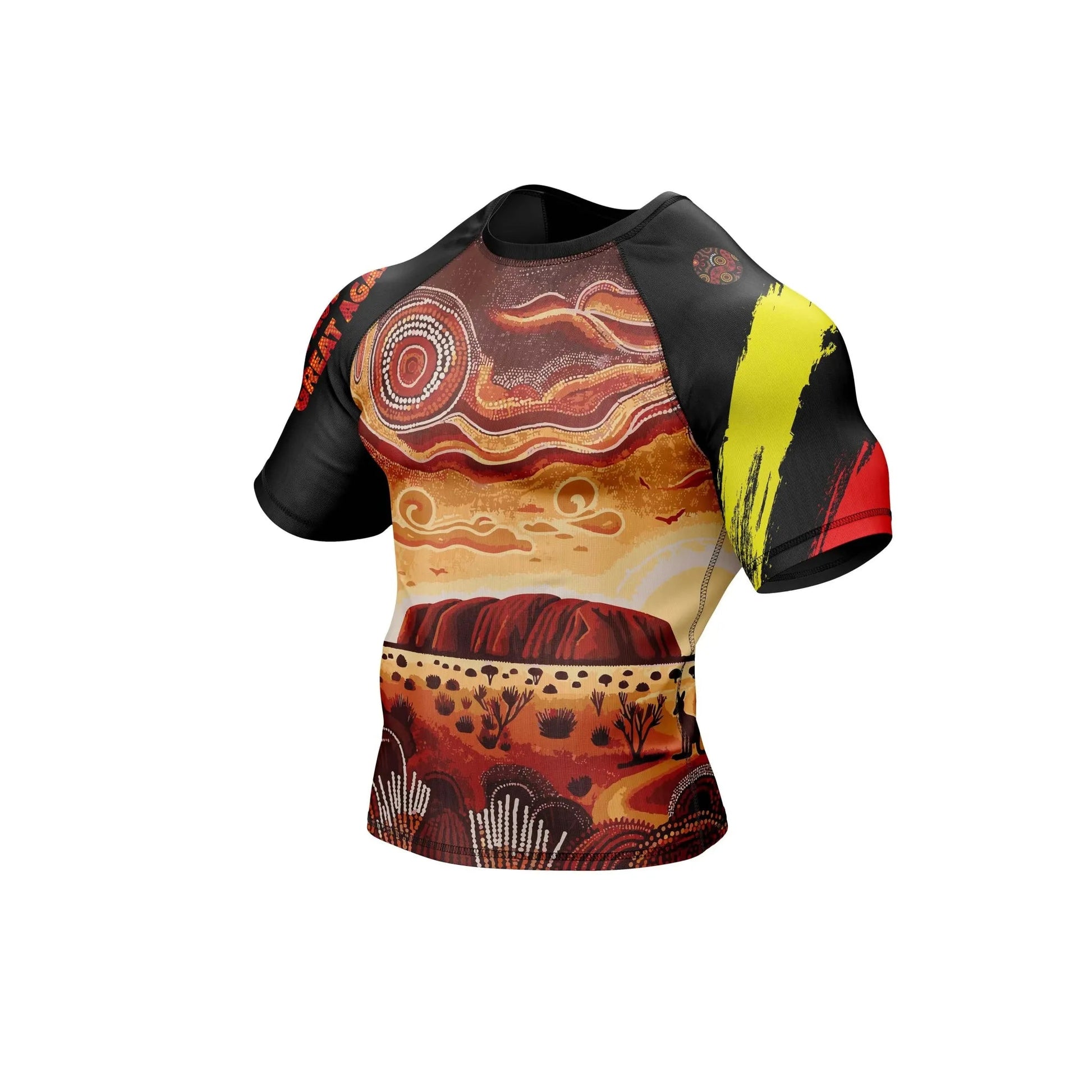 Aboriginal Traditional Art Patriotic Rashguard - Patriotic Rashguards | Combatra