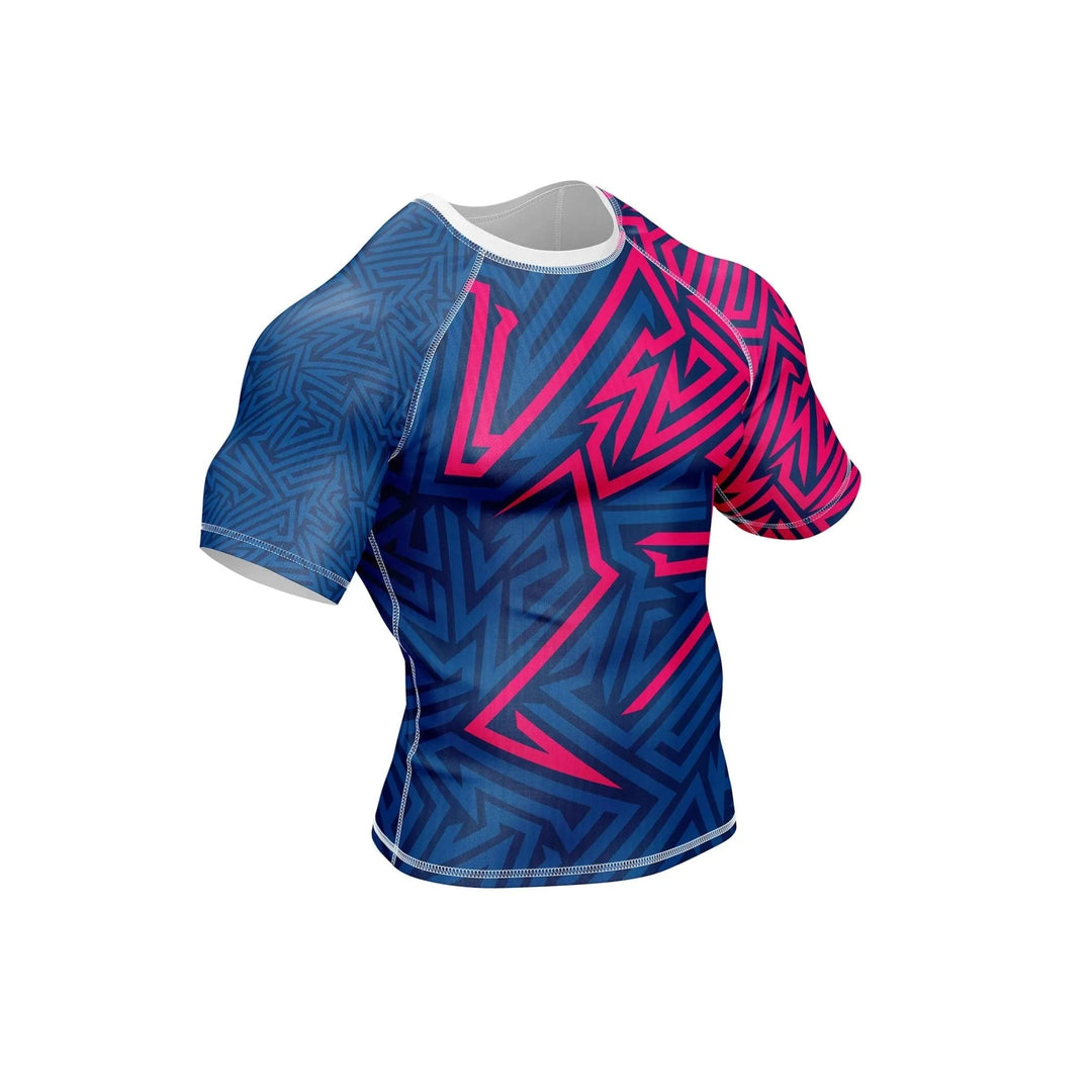Abstract Geometric Compression Rash Guard - Premium Rashguards | Combatra