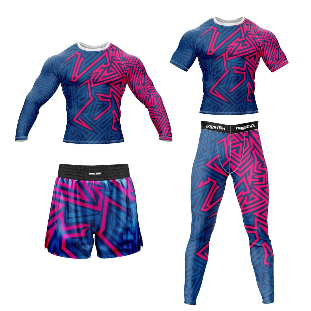 Abstract Geometric Compression Rash Guard - Premium Rashguards | Combatra