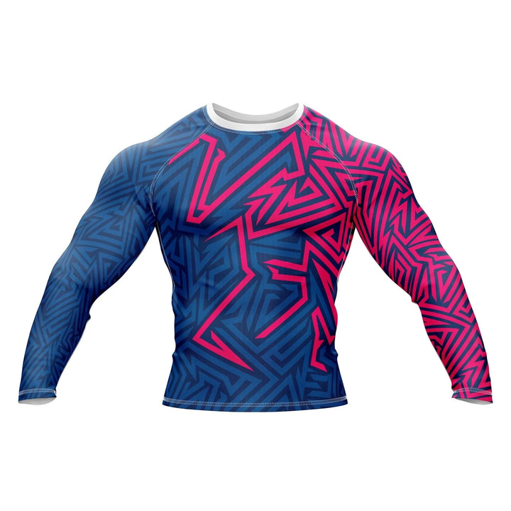 Abstract Geometric Compression Rash Guard - Premium Rashguards | Combatra