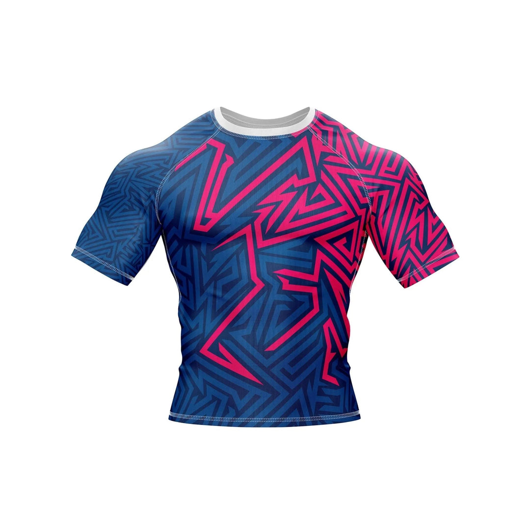 Abstract Geometric Compression Rash Guard - Premium Rashguards | Combatra