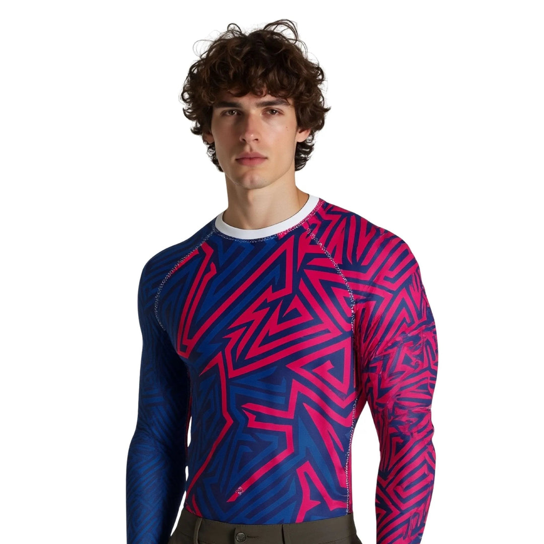 Abstract Geometric Compression Rash Guard - Premium Rashguards | Combatra