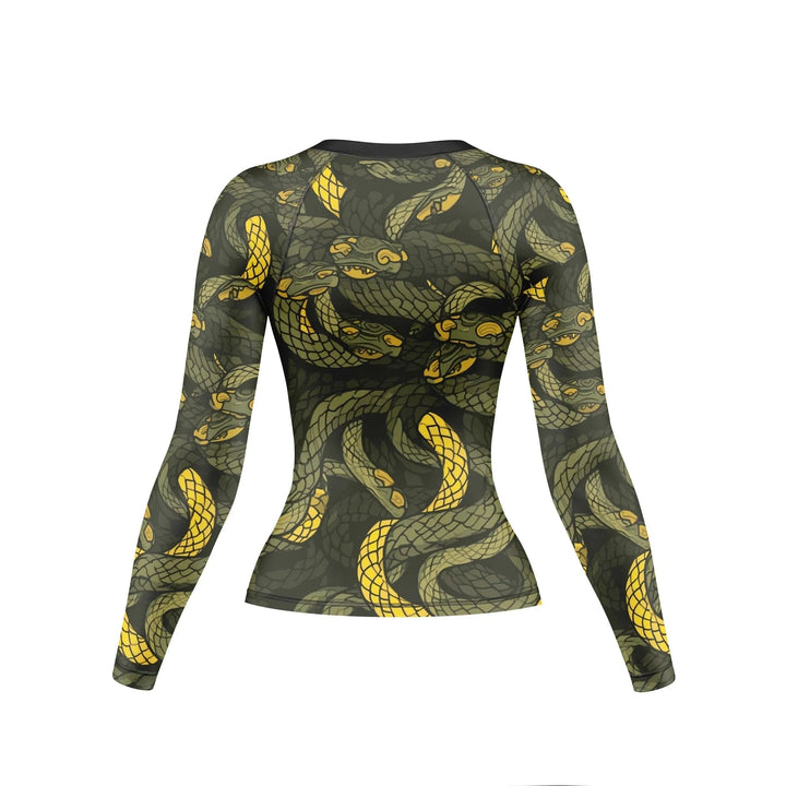 Abstract Snake fury Compression Rash Guard For Women - Premium Rashguards | Combatra