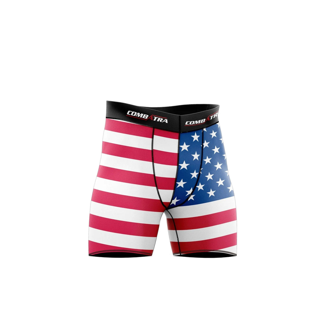 American Flag Patriotic Compression Shorts - Compression Shorts | Combatra