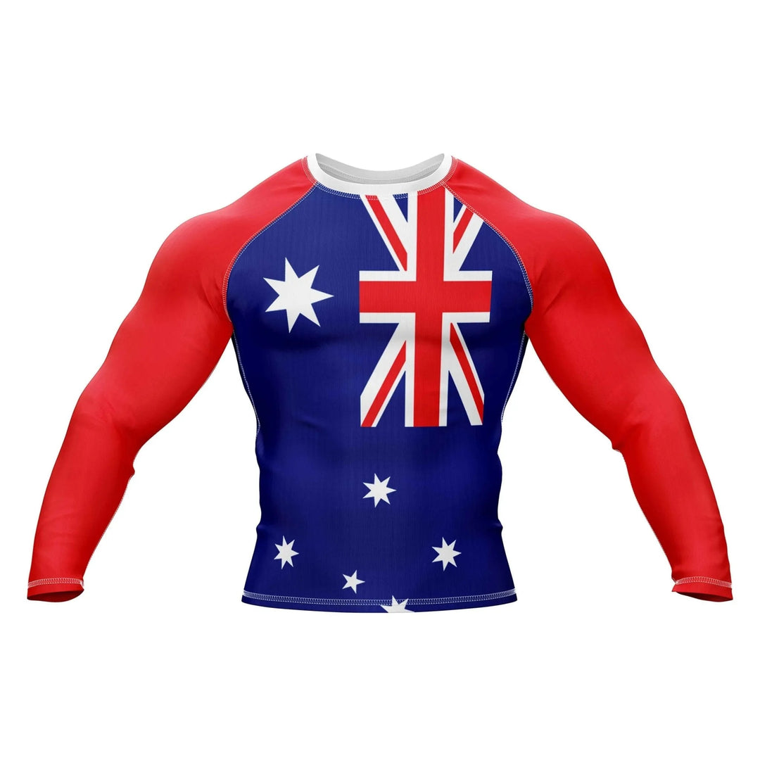 Australia Flag BJJ Rashguard – UPF 50+ | Combatra