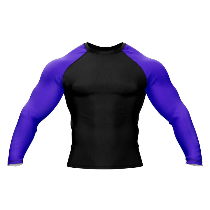 Black and Purple Compression Rash Guard - Ranked Rashguard | Combatra