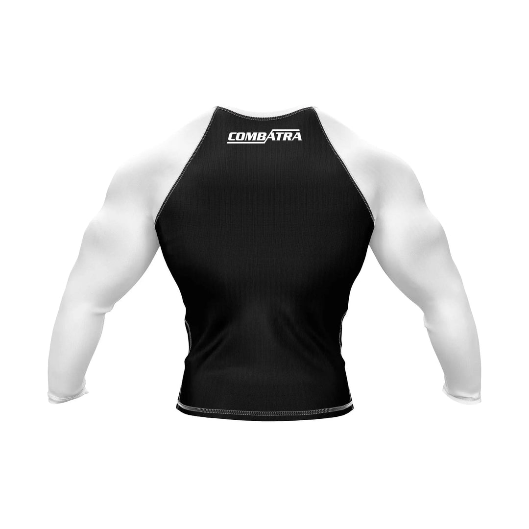 Black and White Compression Rash Guard - Ranked Rashguard | Combatra