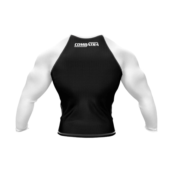 Black and White Compression Rash Guard - Ranked Rashguard | Combatra