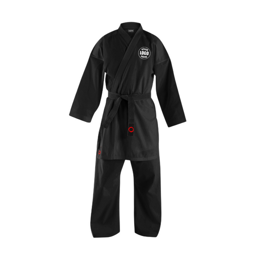 14 OZ. CUSTOM BLACK light  WEIGHT KARATE UNIFORM