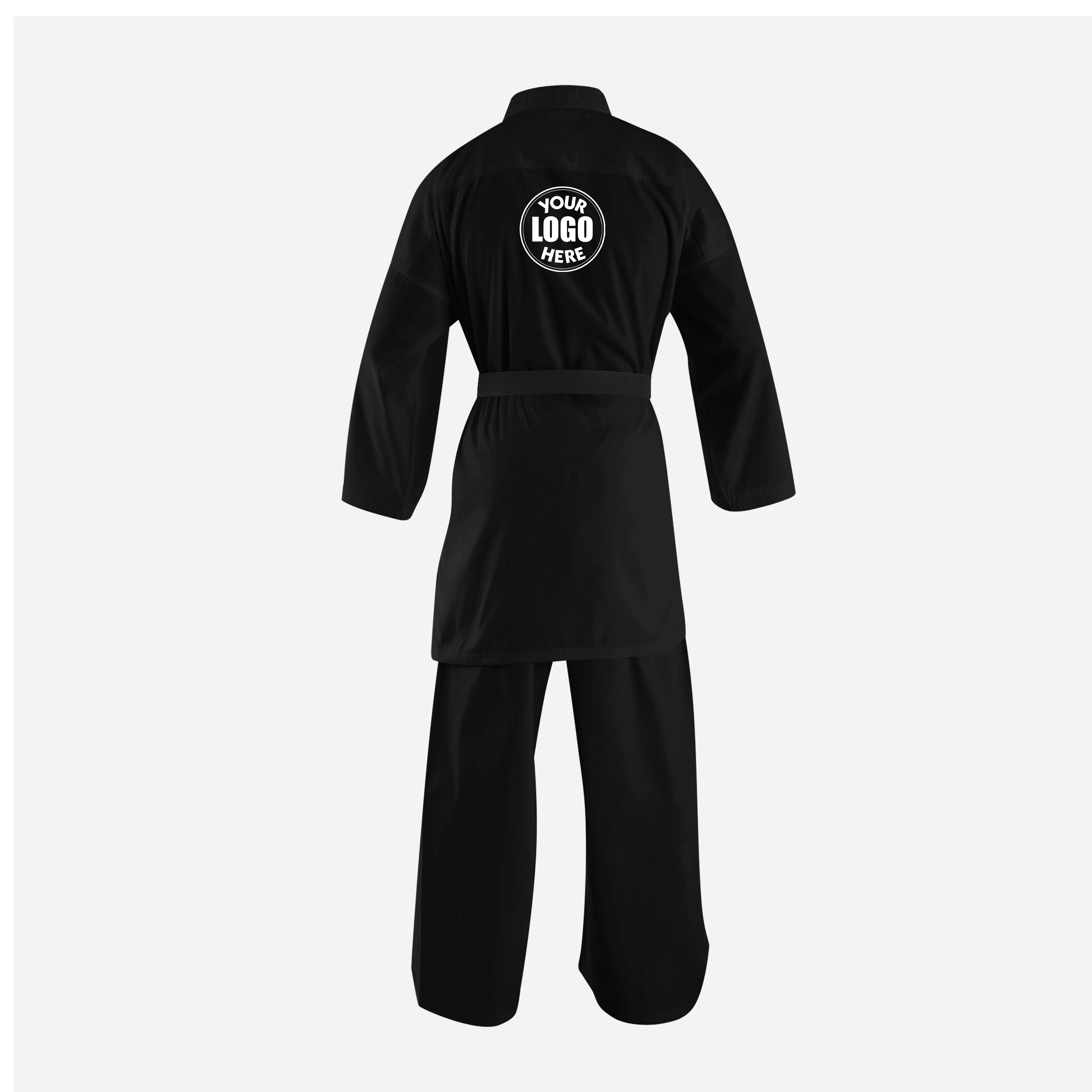 CUSTOM BLACK 10 oz.HEAVY WEIGHT KARATE UNIFORM