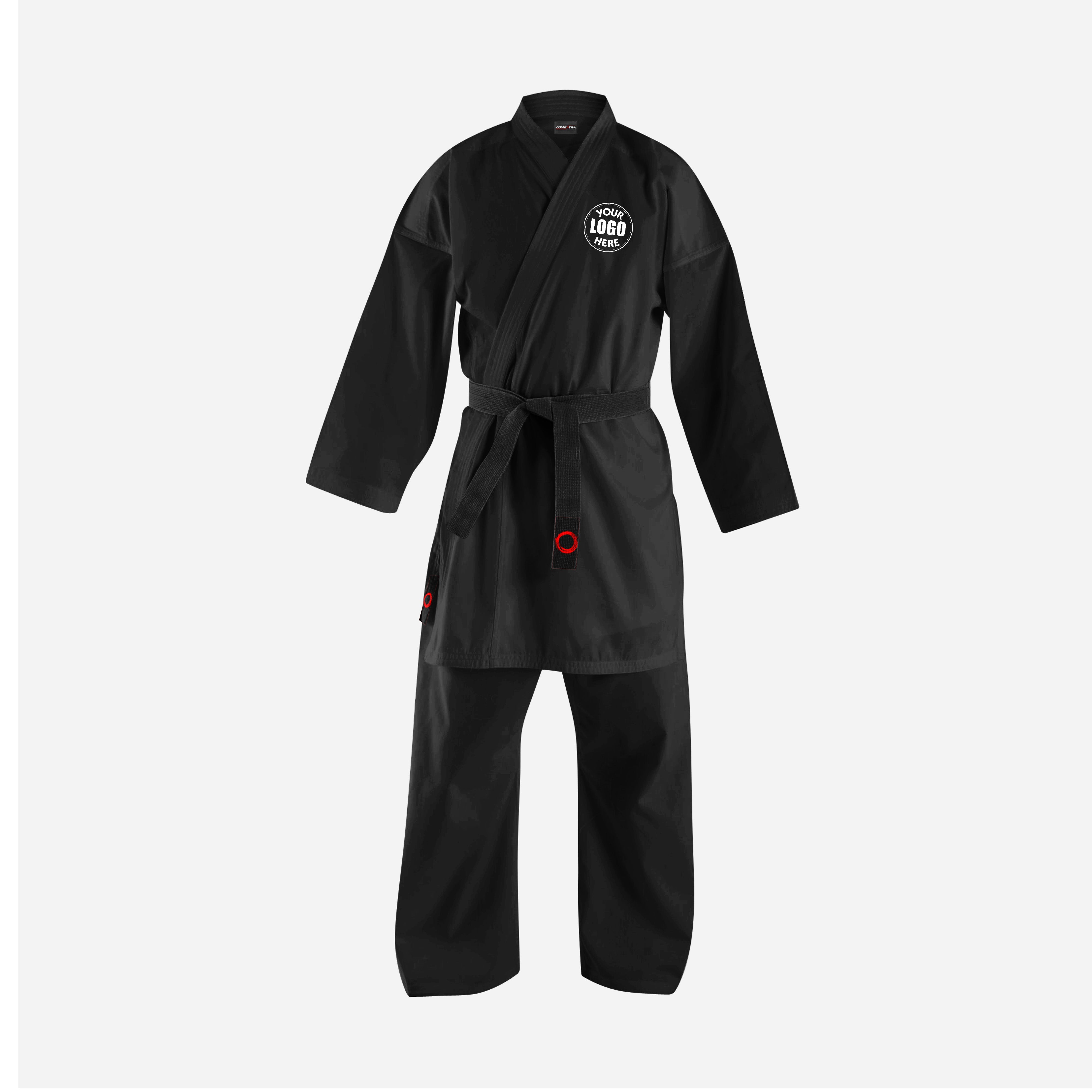 14 OZ. CUSTOM BLACK light  WEIGHT KARATE UNIFORM