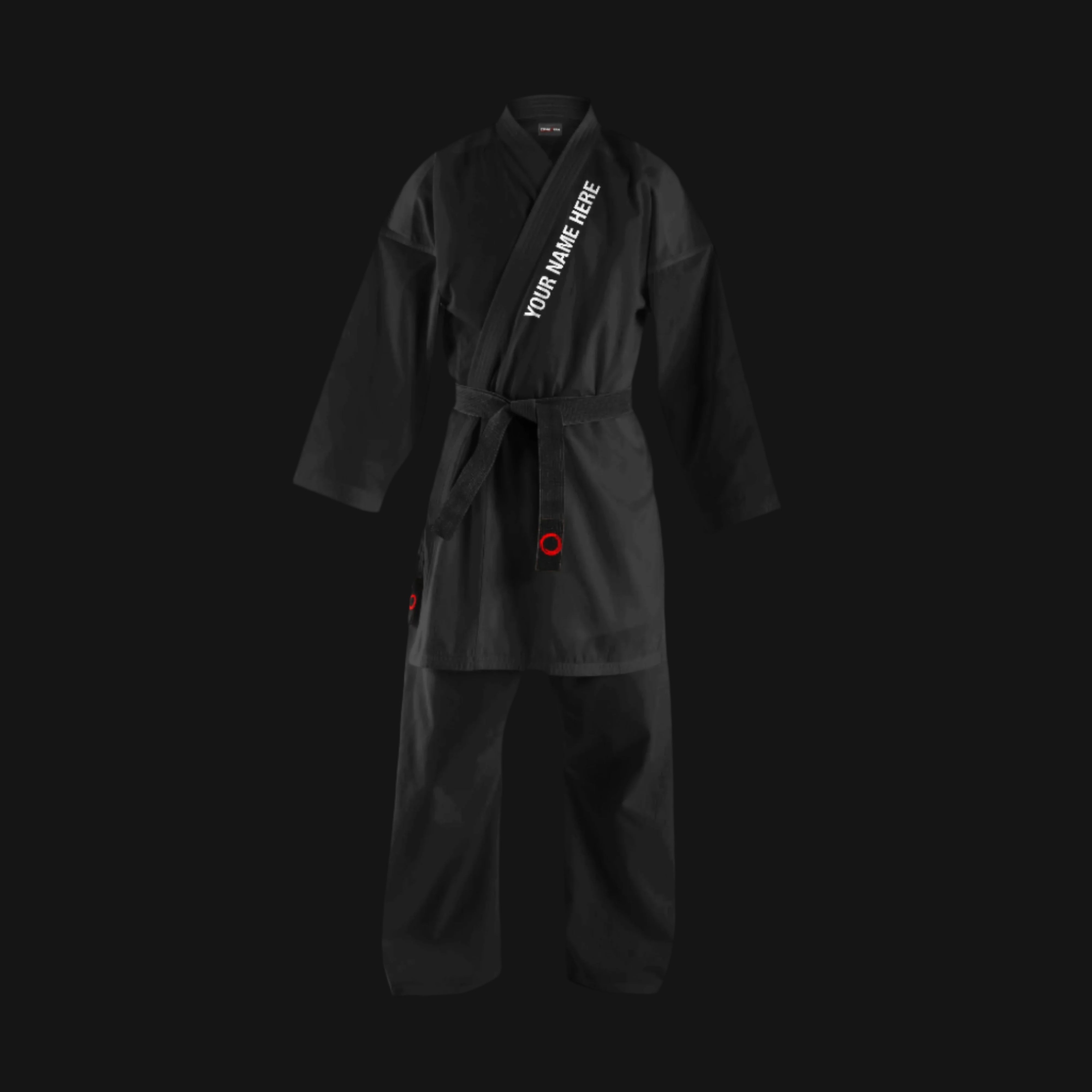 Custom Black 8 0z. Heavy weight Karate uniform