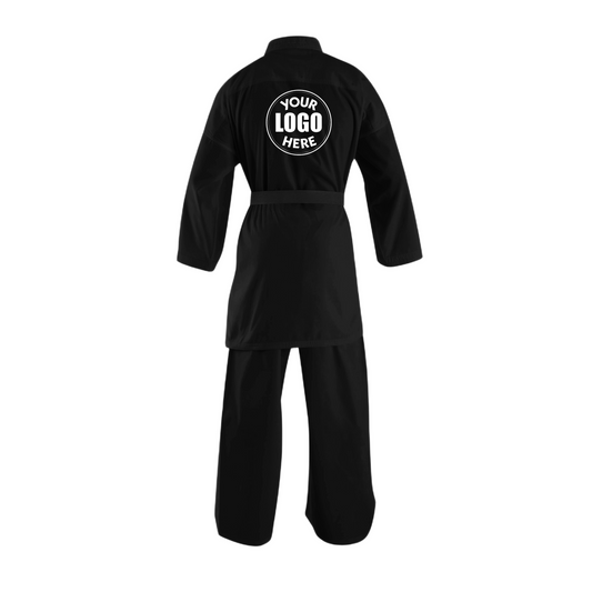 CUSTOM BLACK 10 oz.HEAVY WEIGHT KARATE UNIFORM