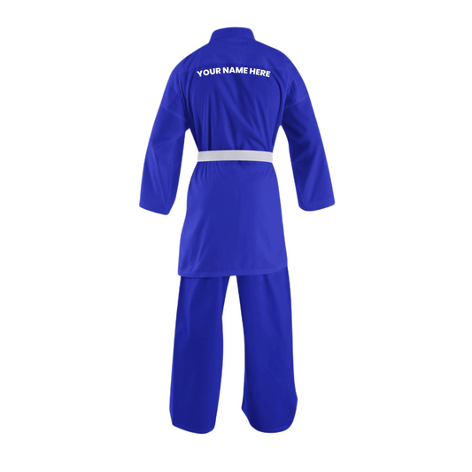 Custom Blue 8 oz Lightweight Karate Uniform