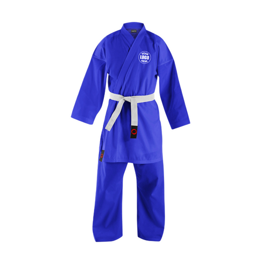 Custom Blue 8 oz Lightweight Karate Uniform