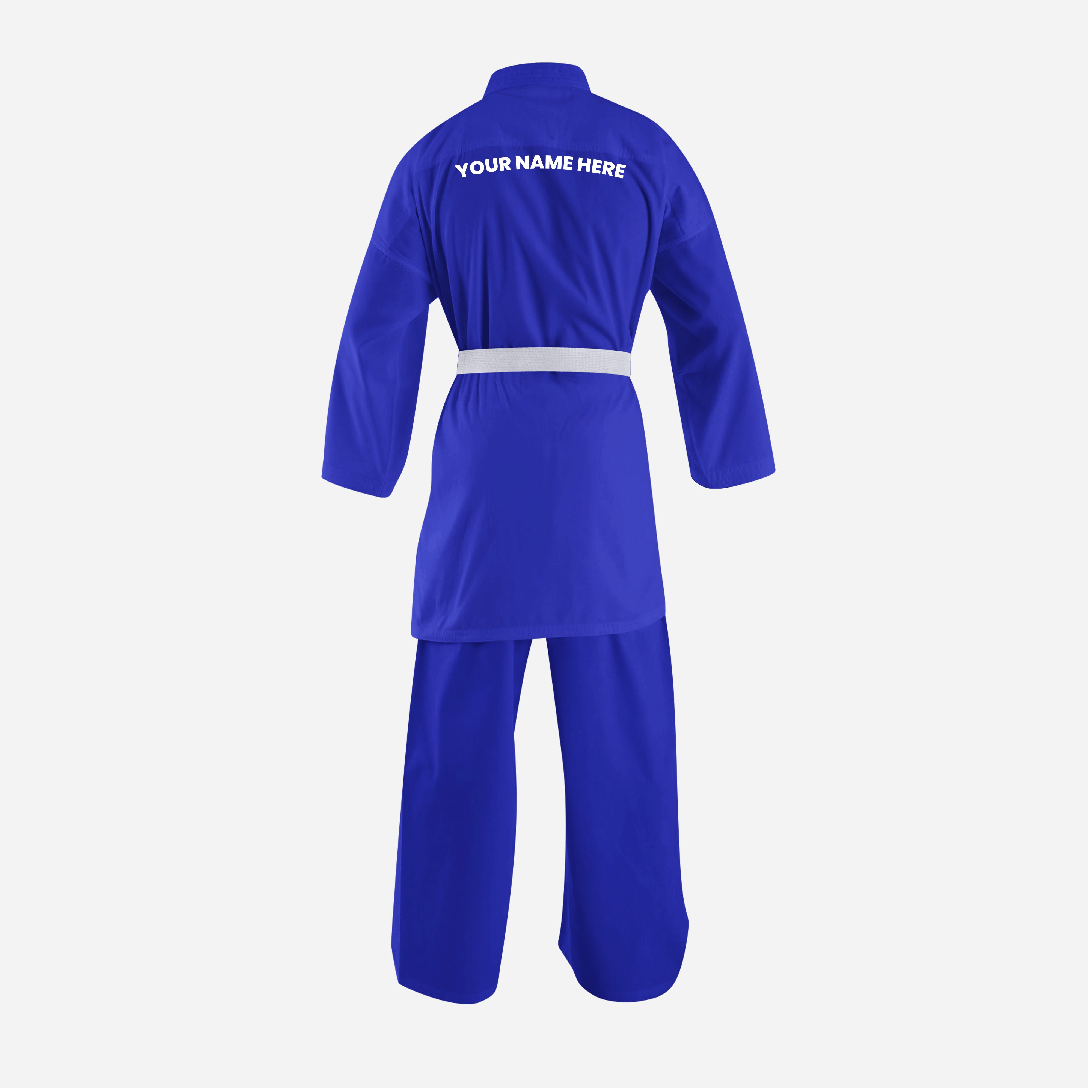 CUSTOM 14 Oz.  BLUE HEAVY WEIGHT KARATE UNIFORM