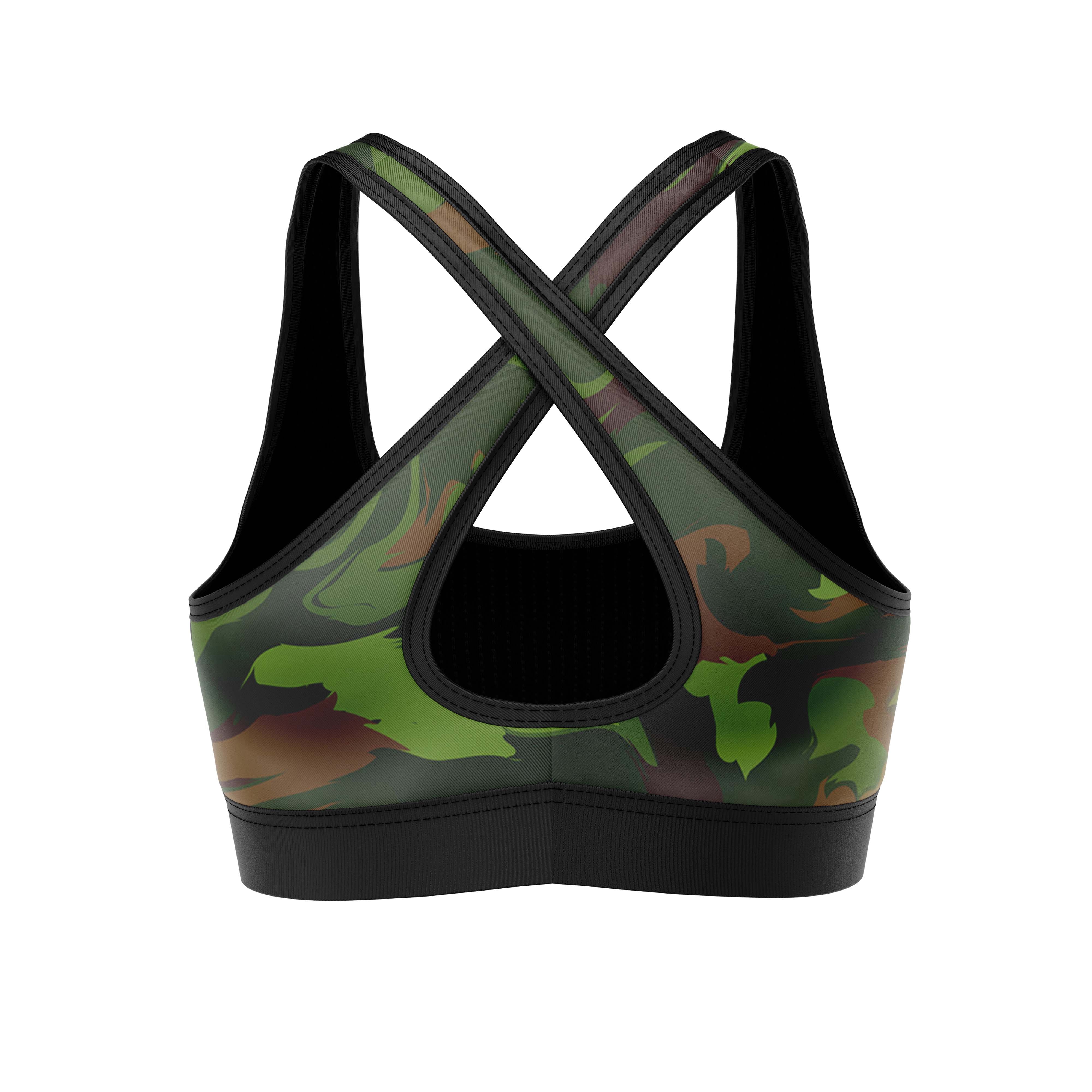 Green Classic Camo Sports Bra