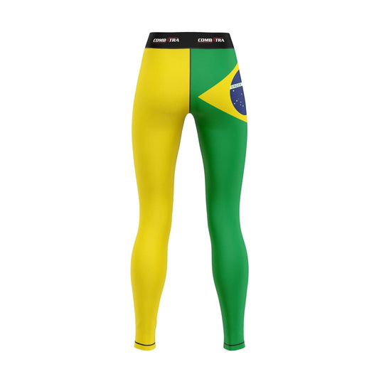 Brazil Flag Compression Pants For Women - Compression Pants | Combatra