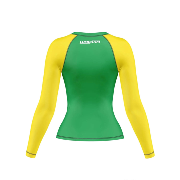 Brazil Flag Compression Rashguard For Women - Premium Rashguards | Combatra