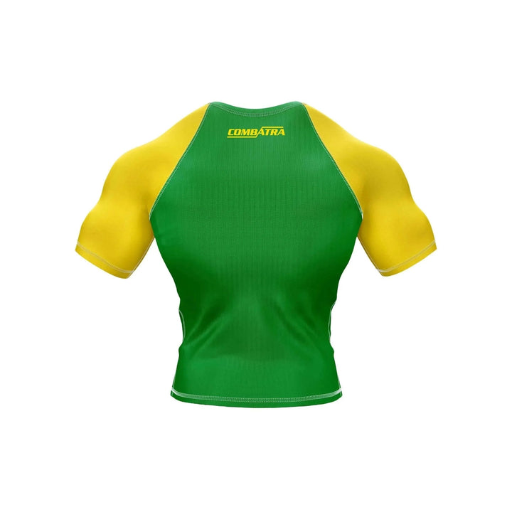 Brazil Flag Compression Top Rash Guard - Patriotic Rashguards | Combatra