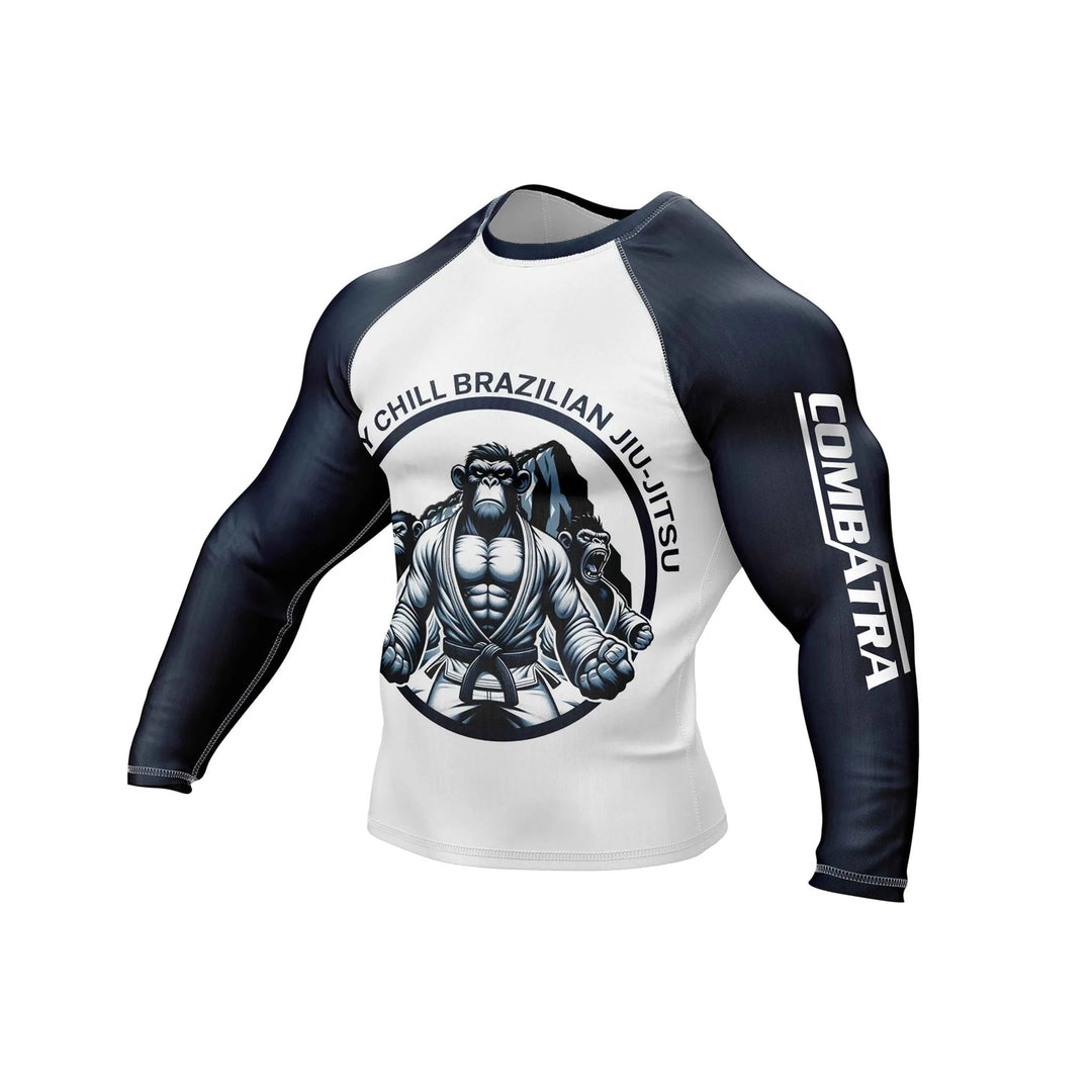 Brazilian Angry Chill Monkey Compression Rash Guard - Patriotic Rashguards | Combatra