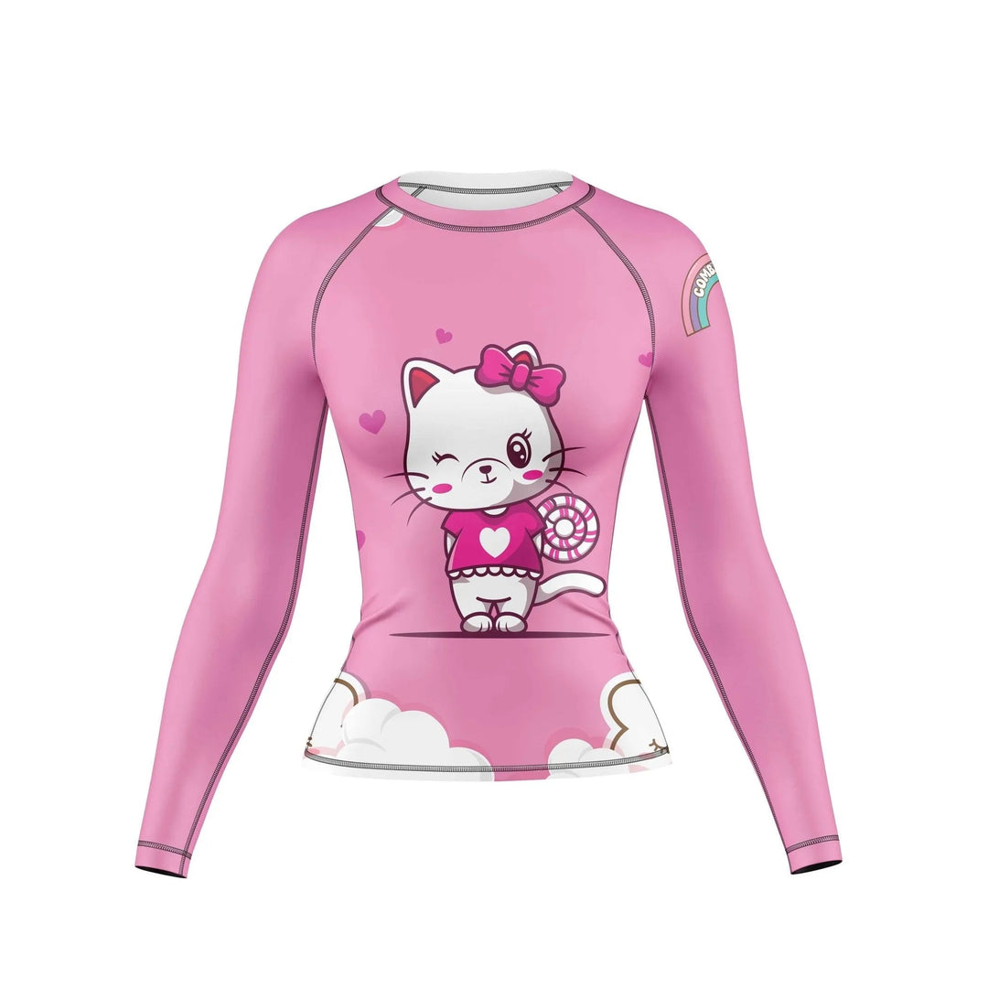 Cattified Rainbow Compression Rash Guard For Women - Premium Rashguards | Combatra