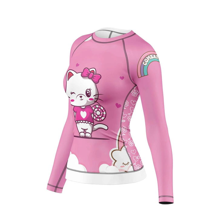 Cattified Rainbow Compression Rash Guard For Women - Premium Rashguards | Combatra