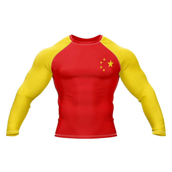China Flag Compression Rash Guard - Patriotic Rashguards | Combatra