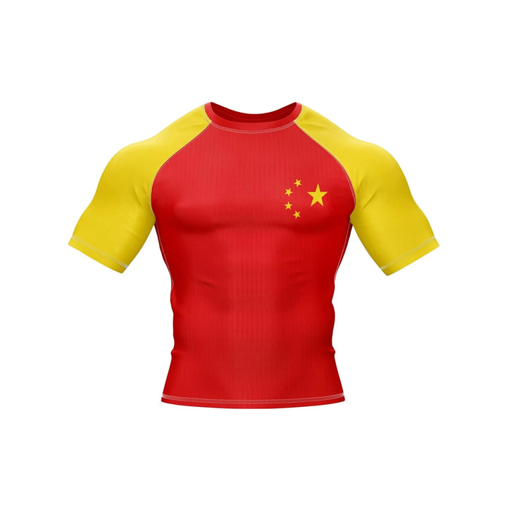China Flag Compression Rash Guard - Patriotic Rashguards | Combatra