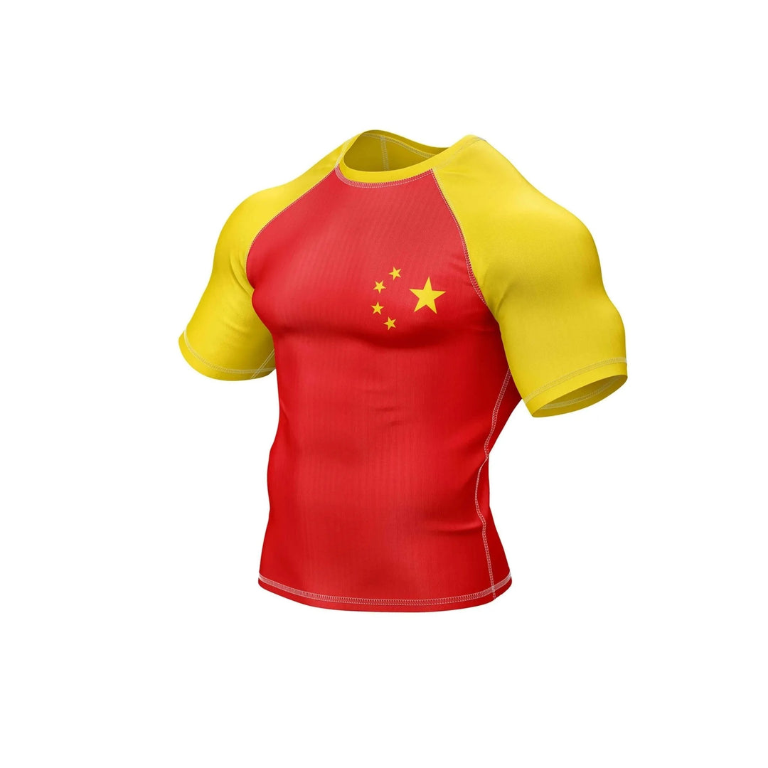China Flag Compression Rash Guard - Patriotic Rashguards | Combatra