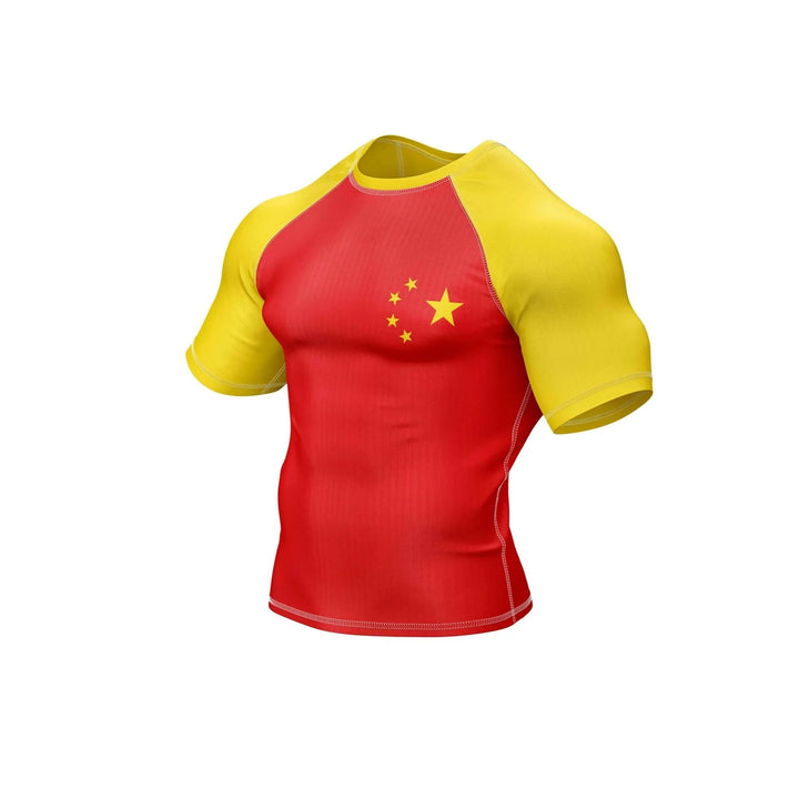 China Flag Compression Rash Guard - Patriotic Rashguards | Combatra