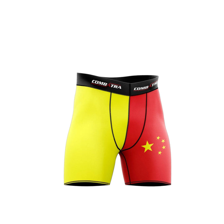 Chinese Flag Compression Shorts - Patriotic Activewear - Compression Shorts | Combatra