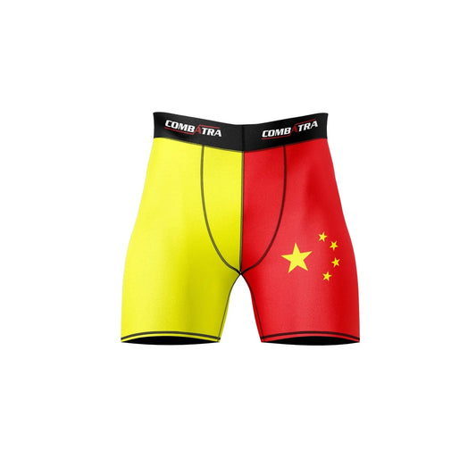 Chinese Flag Compression Shorts - Patriotic Activewear - Compression Shorts | Combatra