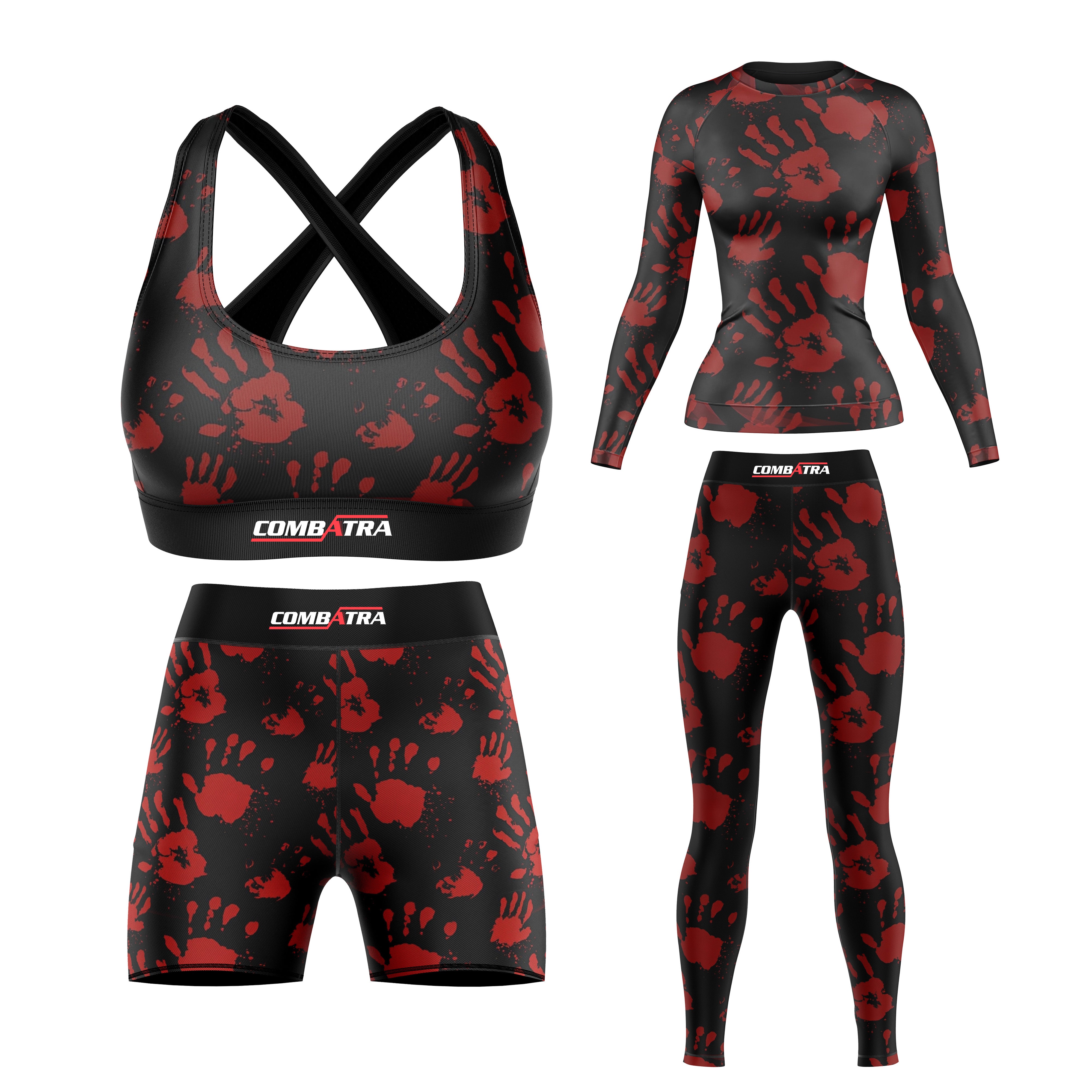 Hand printed Compression Rash Guard For Women