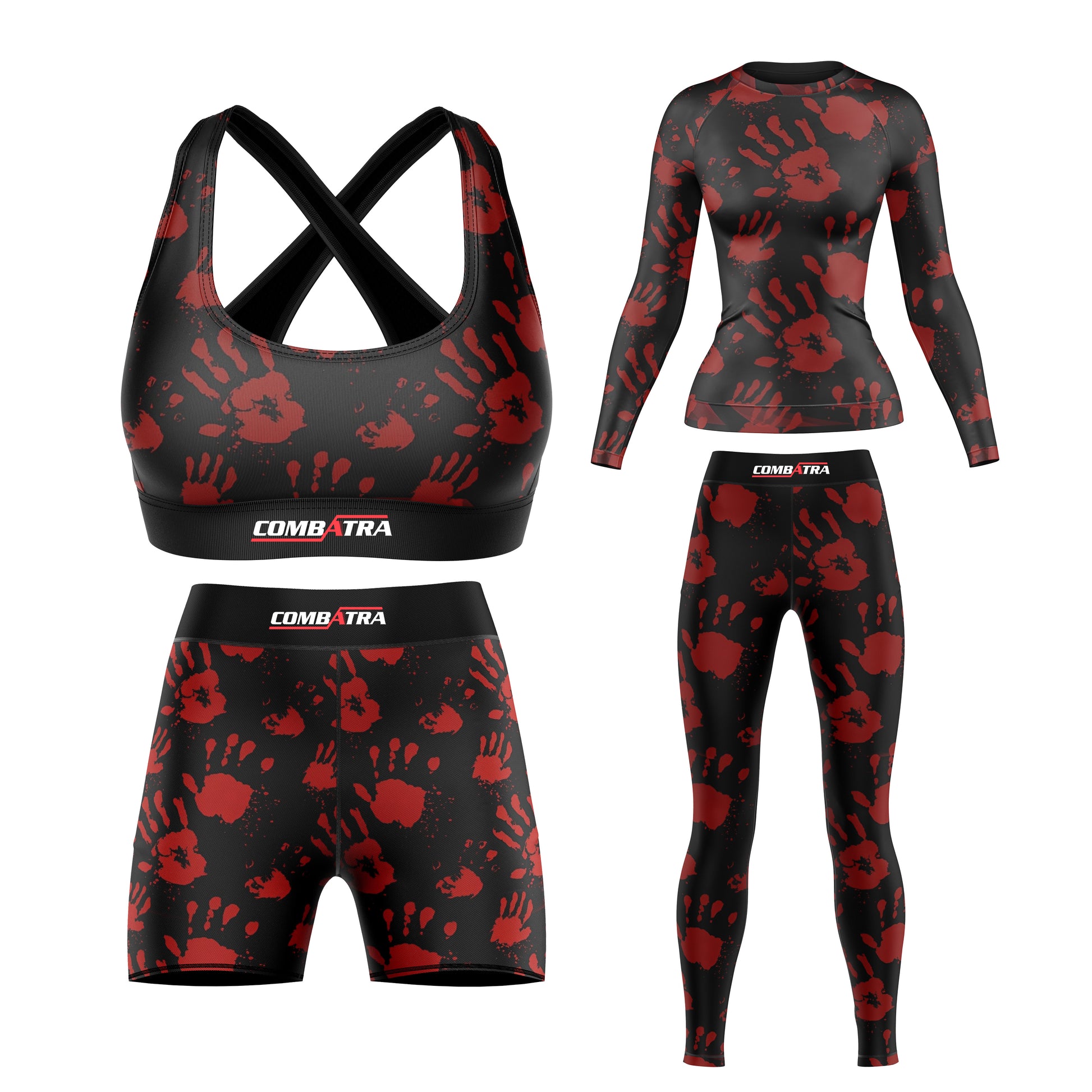 Hand printed Compression Rash Guard For Women - Combatra