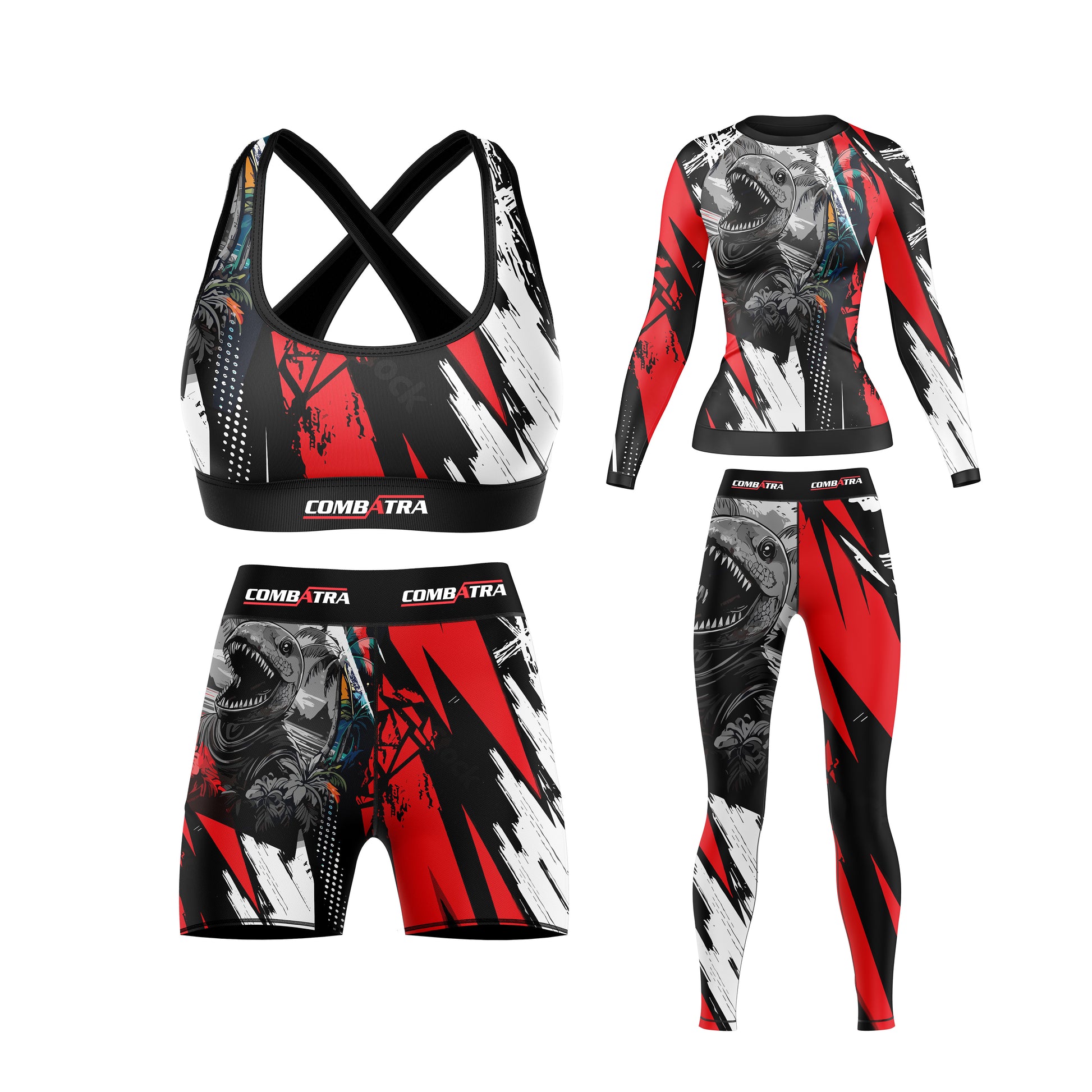 Dino Fury Compression Rash Guard For Women - Combatra
