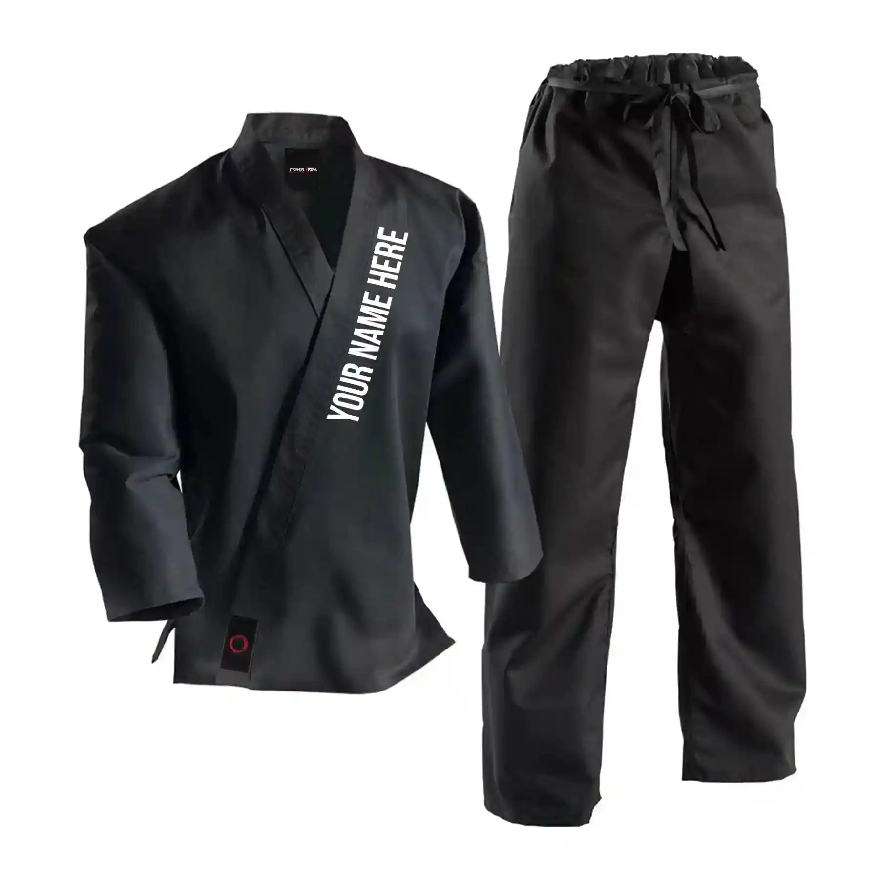Custom Black Lightweight Karate Uniform – 8 oz | Combatra