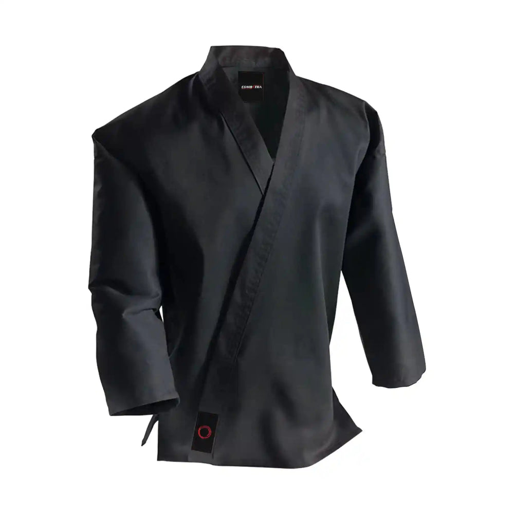 14 oz Durable Black Karate Uniform top detail