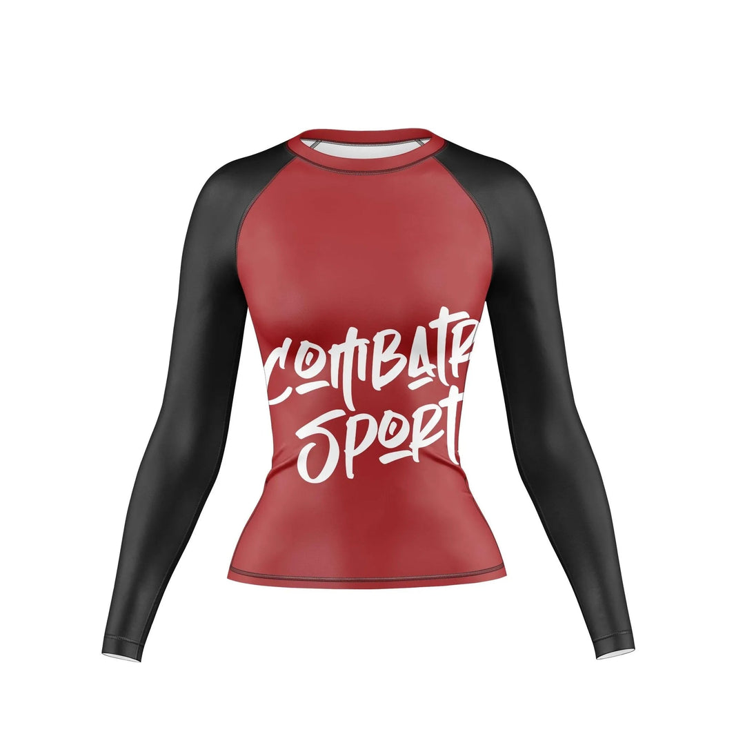 Combatra Sports Red &amp; Black Compression Rashguard For Women - Premium Rashguards | Combatra
