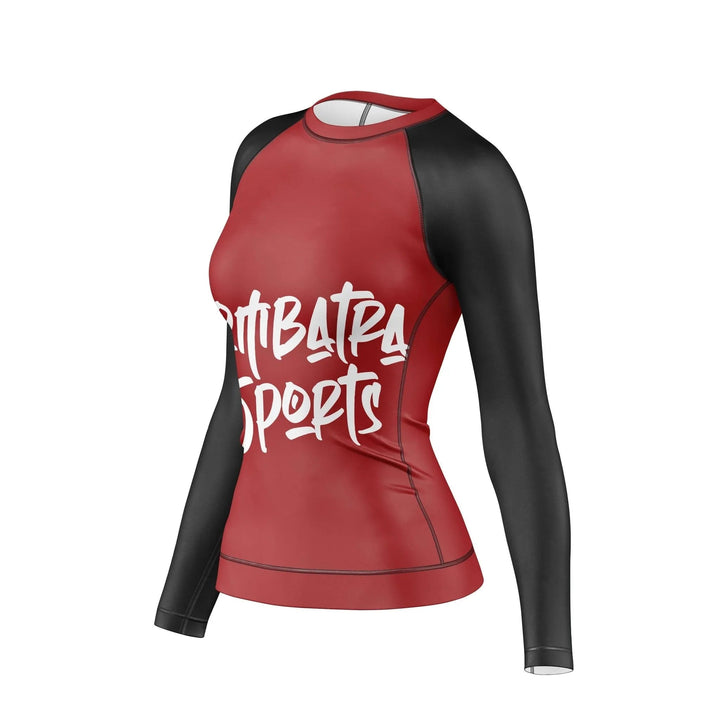 Combatra Sports Red &amp; Black Compression Rashguard For Women - Premium Rashguards | Combatra