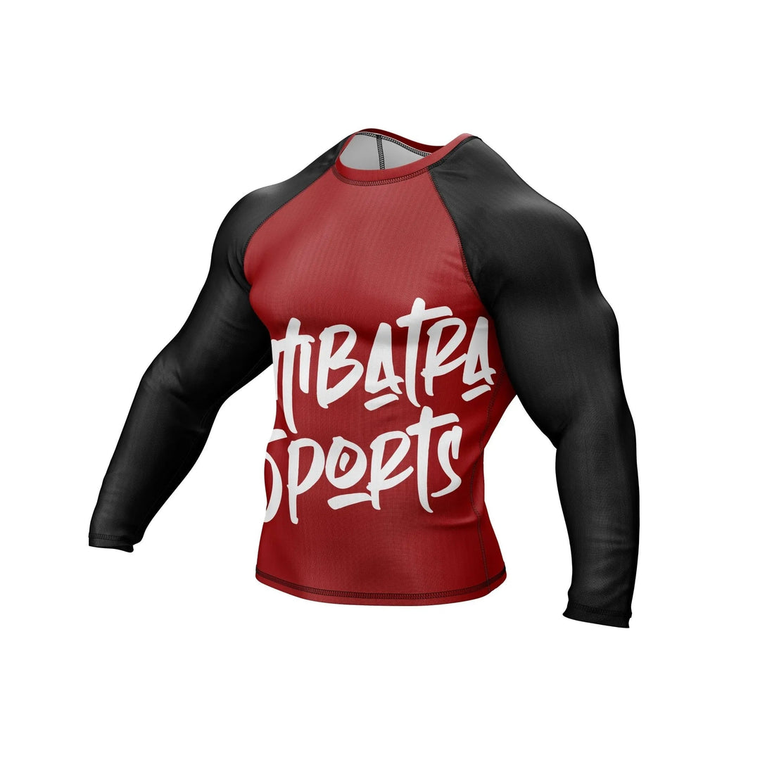 Combatra Sports Red &amp; Black Compression Rashguard - Premium Rashguards | Combatra