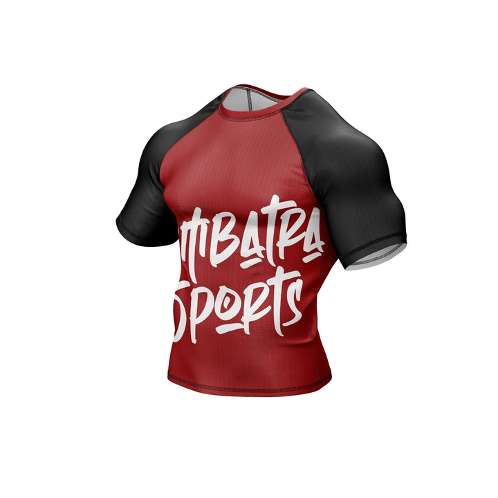 Combatra Sports Red &amp; Black Compression Rashguard - Premium Rashguards | Combatra